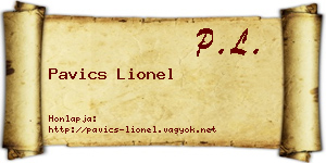 Pavics Lionel névjegykártya